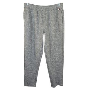 Tommy Hilfiger Grey Sweatpants Womens Size Large Silver Metallic Shimmer Pull On